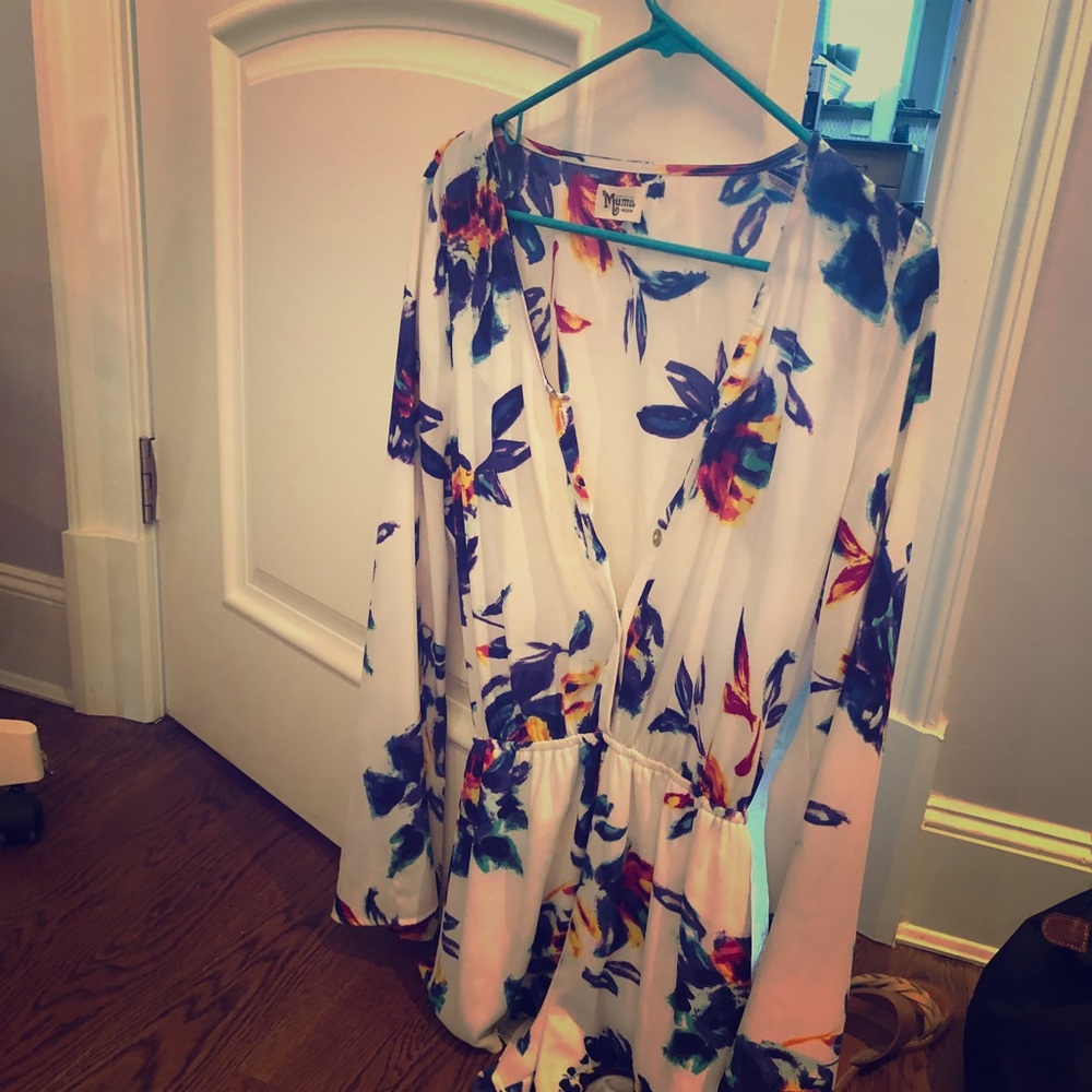 Show me your mumu floral long sleeve romper